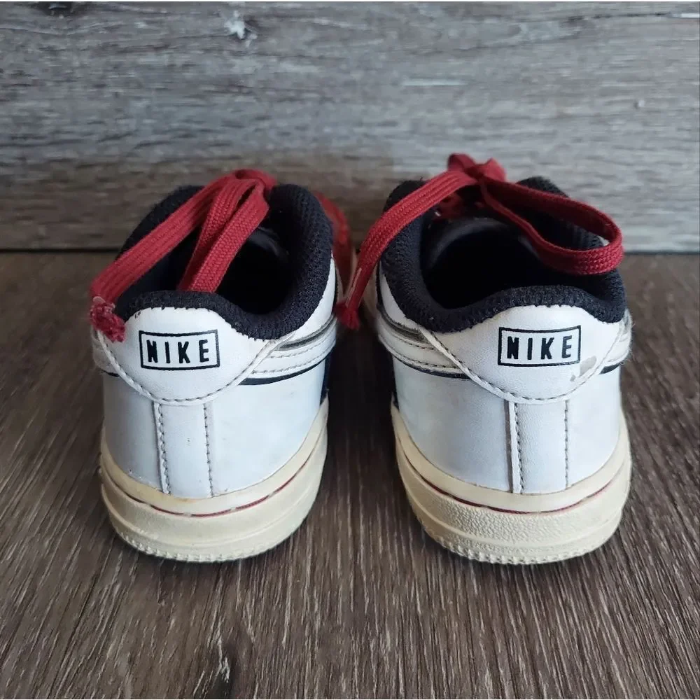 Nike Air Force One LV8 2 Toddler Shoes Maroon/White/Black Size 10C